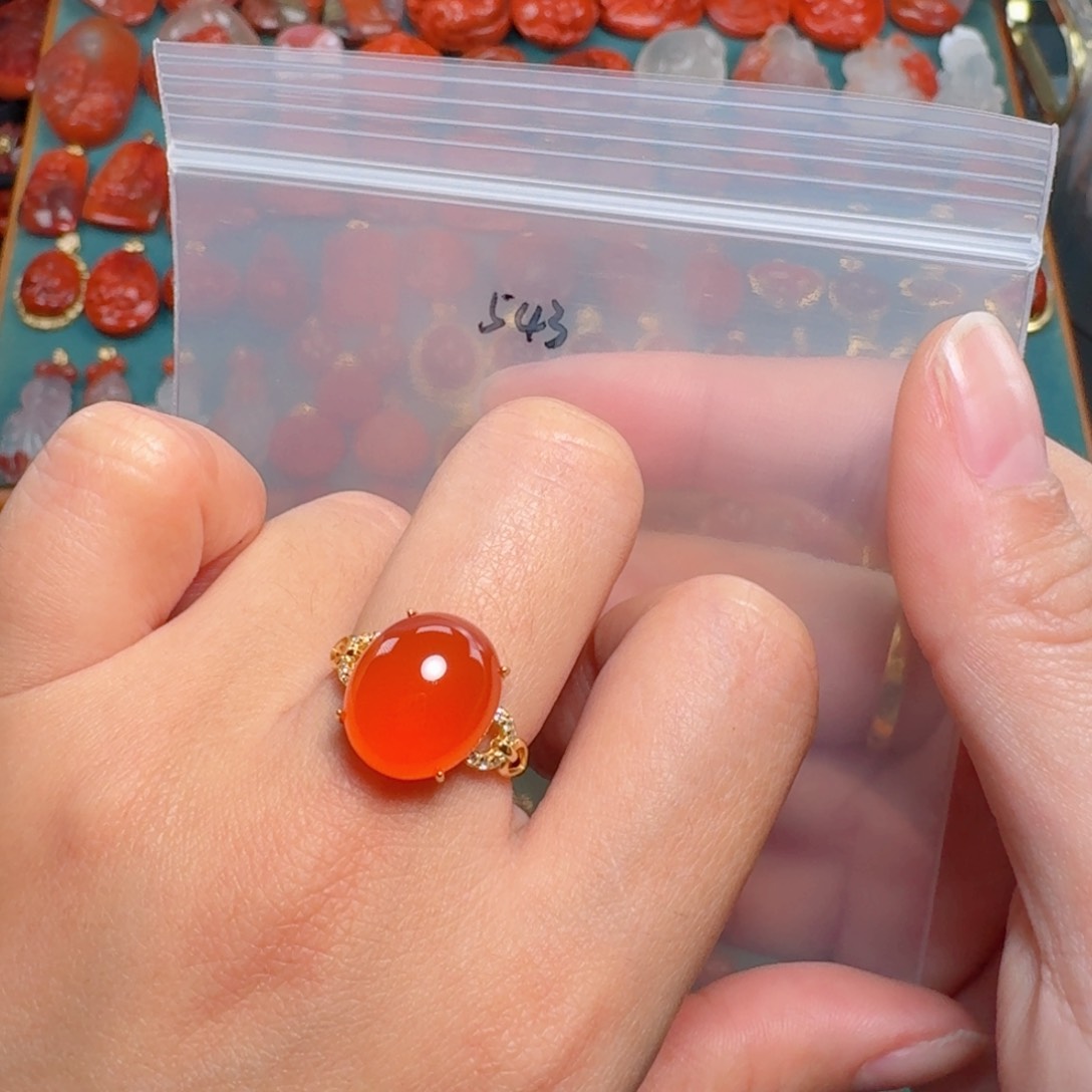 南红玛瑙南红保山冰红银S925镶嵌