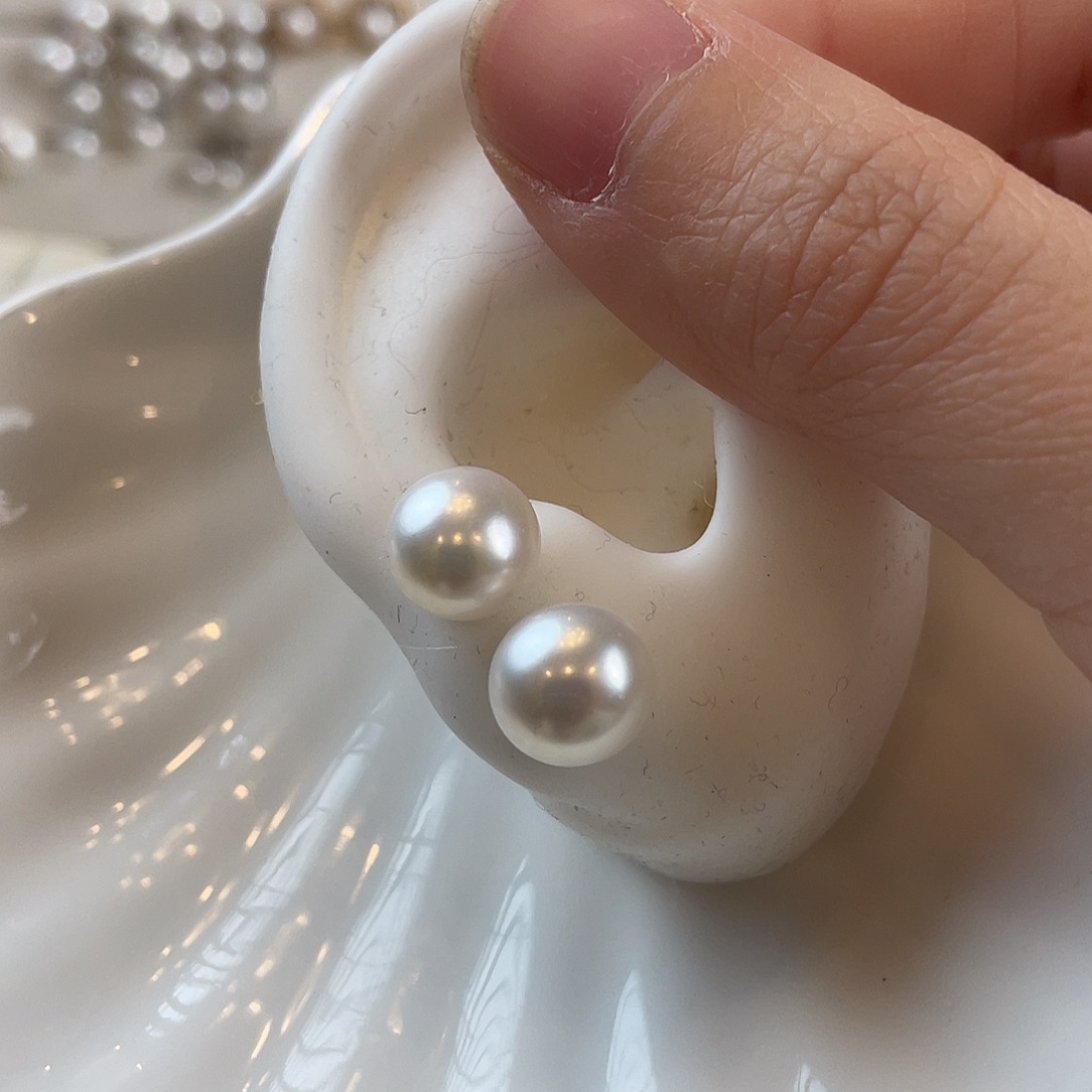 耳饰淡水珍珠银S925镶嵌