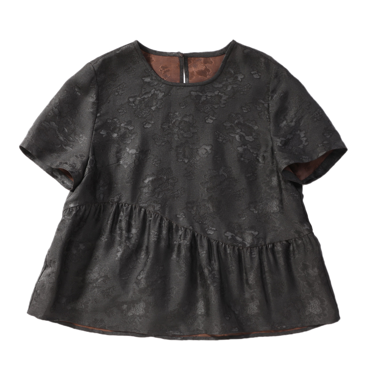 【618】黑色花罗上衣 66525气质时尚新中式夏季上衣 100桑蚕丝