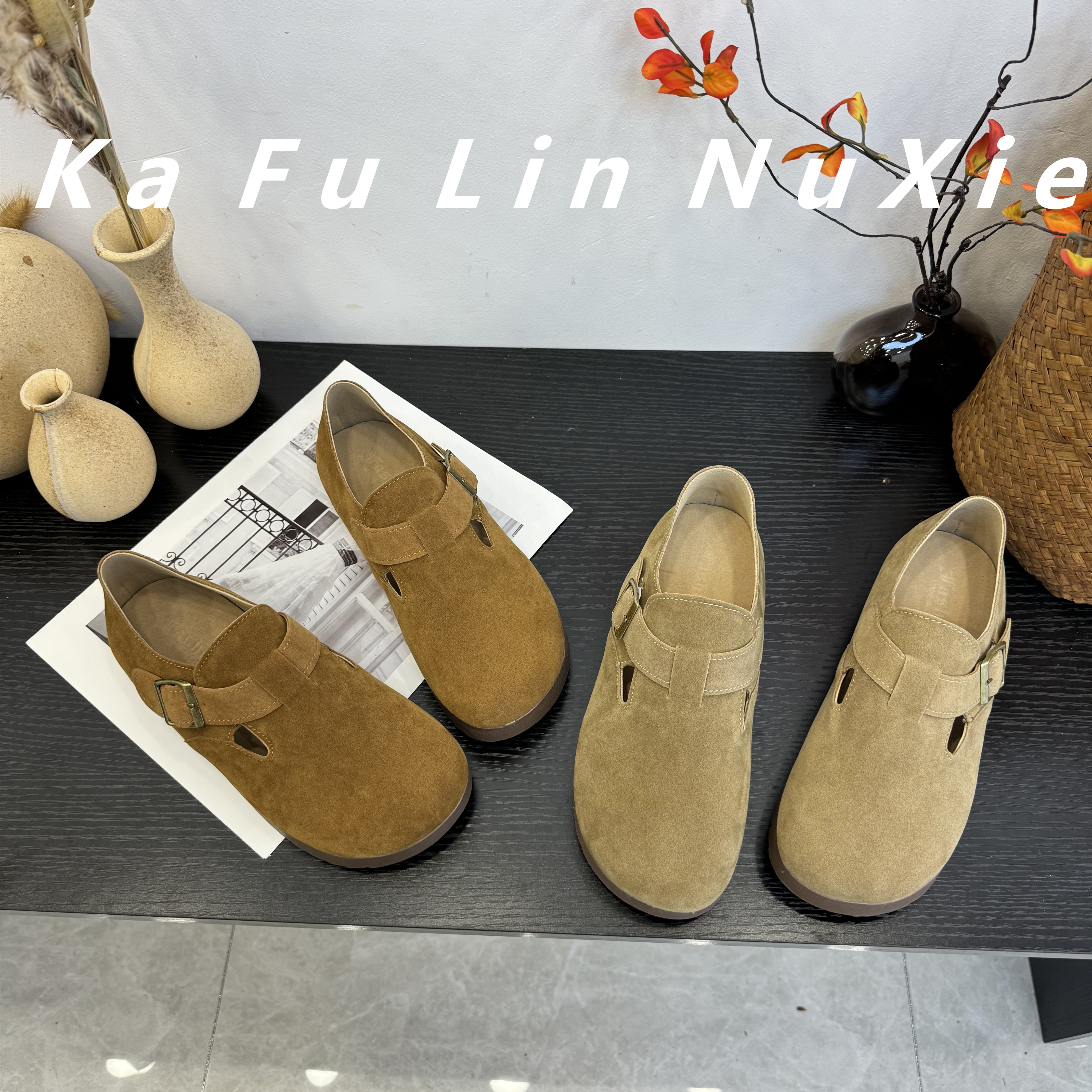 【卡芙琳shoes】2025厚底勃肯全包鞋新款复古一脚蹬超软百搭单鞋女