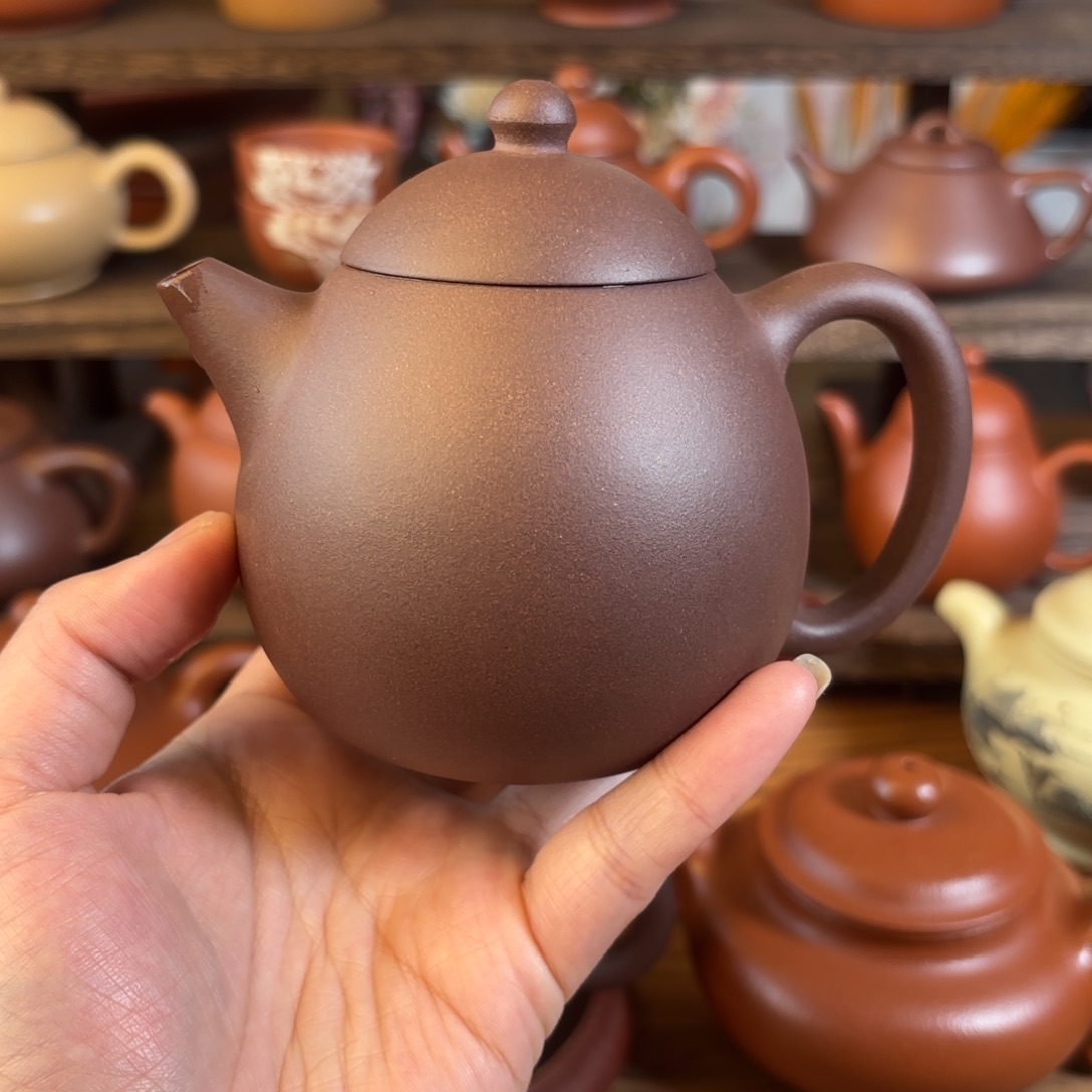 茶壶紫砂半手工紫泥龙蛋230cc