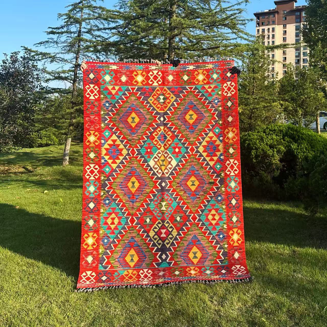 新品阿富汗羊毛手工编织地毯客厅地毯餐厅茶几地毯120*180左右