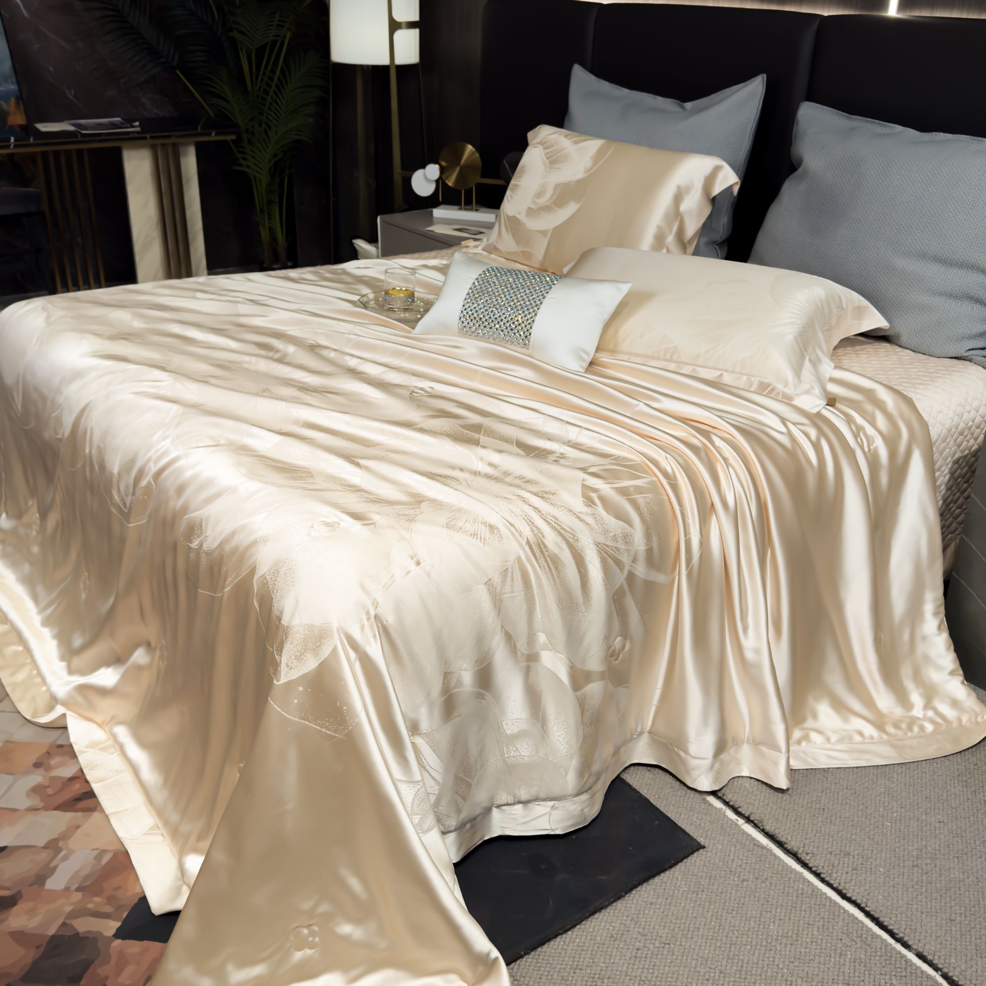 明超家纺【维纳斯】高档夏凉被四件套空调被真丝简约轻奢