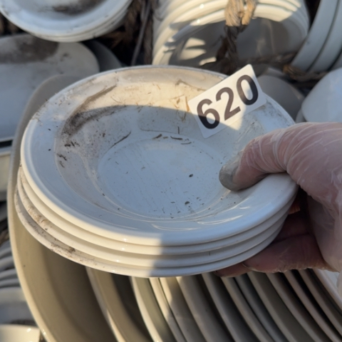 泥塑碗盘4只微瑕品