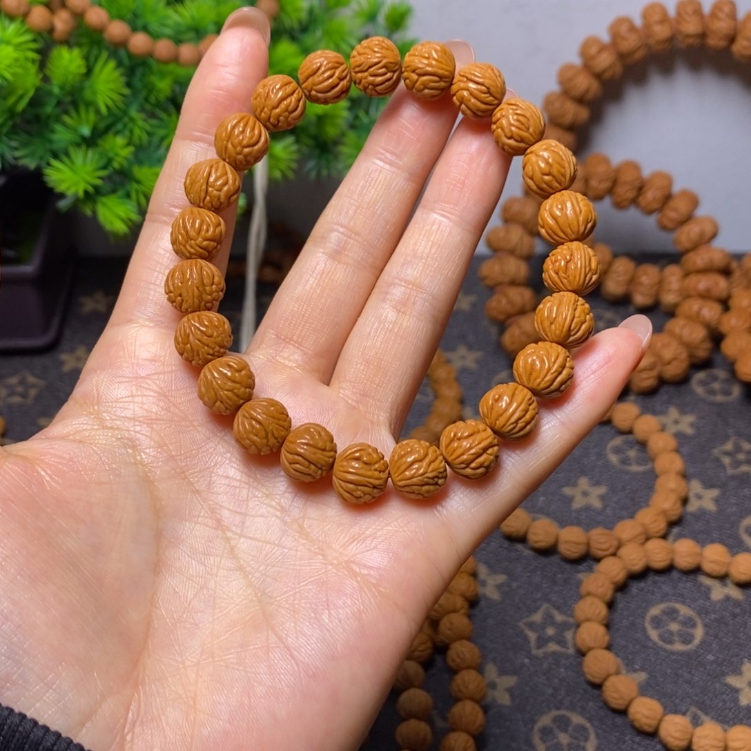 挽***风桃核手串秦岭桃核