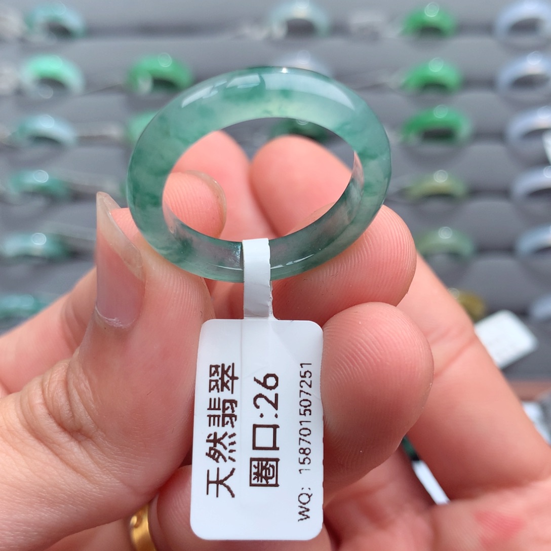 翡翠未镶嵌戒指天然