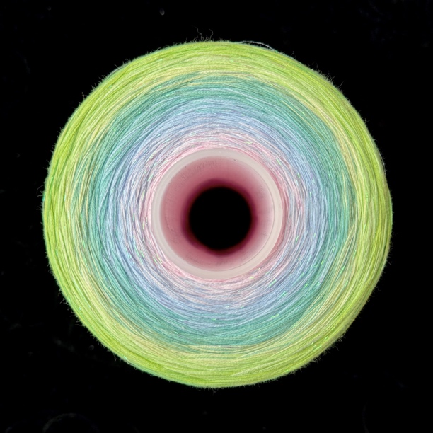 「春日微醺」100%棉纯棉渐变蛋糕线手工编织钩织8股纯棉披肩毯子