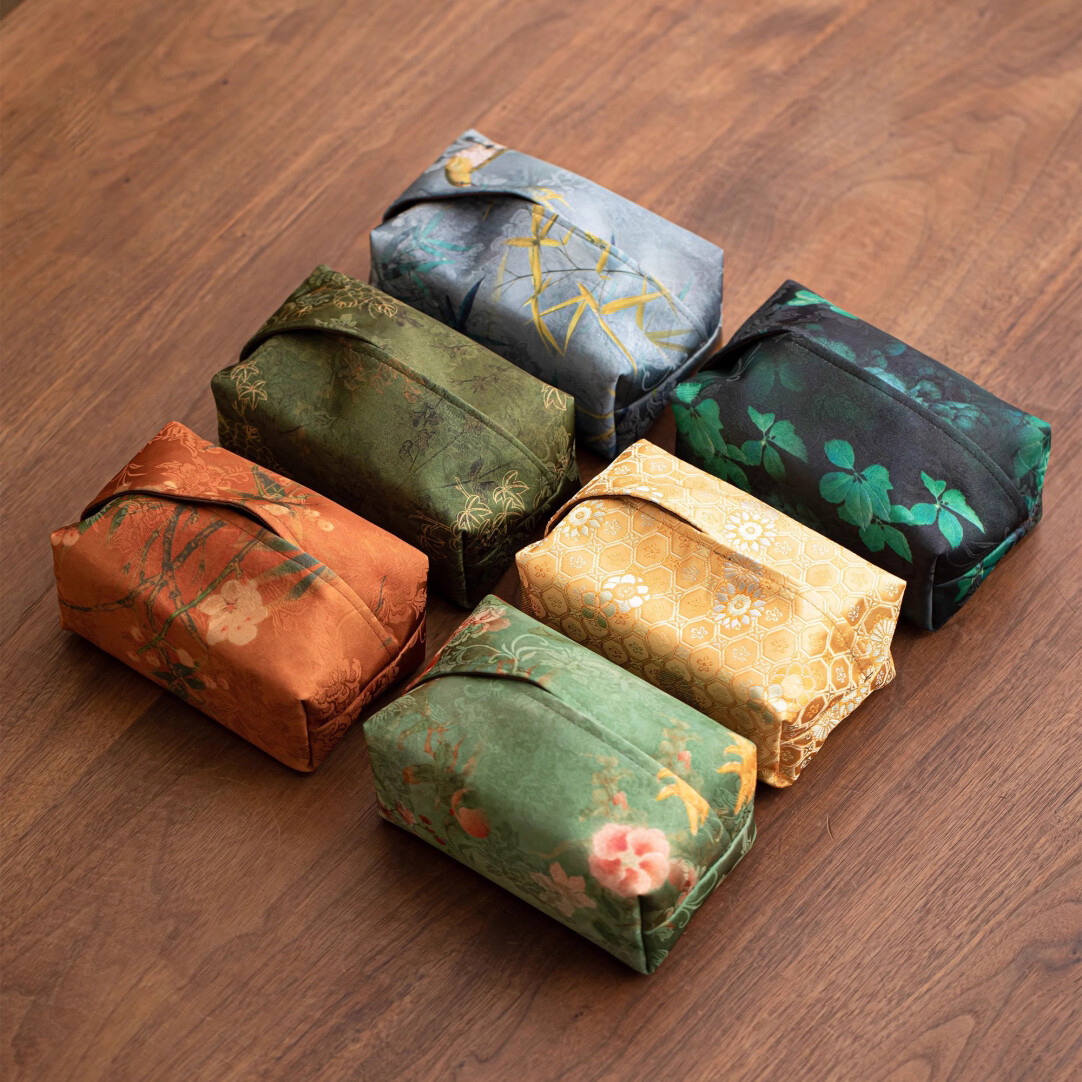 中式纸巾盒布艺家用抽纸盒餐桌纸巾套手工国风创意抽纸盒收纳袋