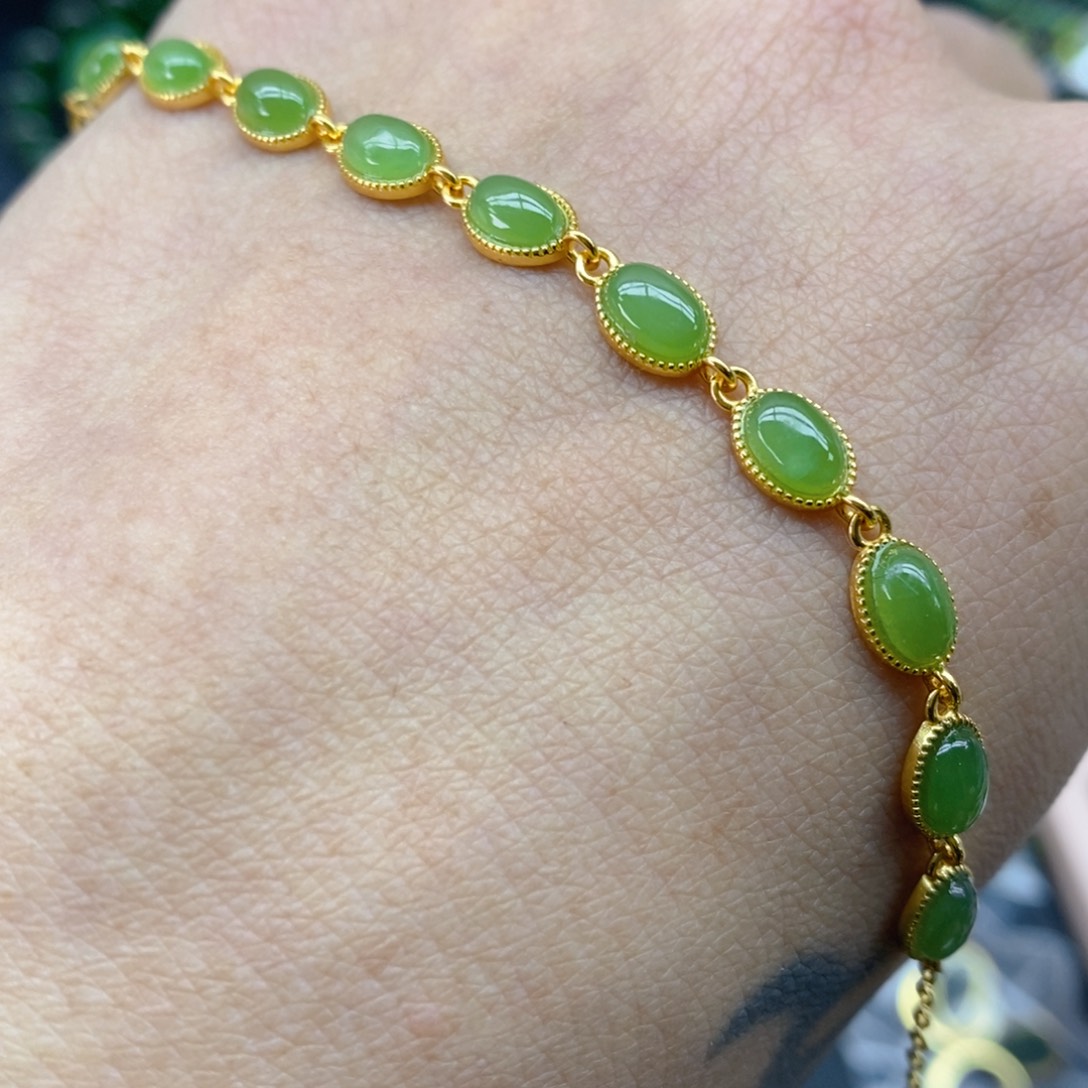 和田玉（碧玉）戒圈银S925镶嵌