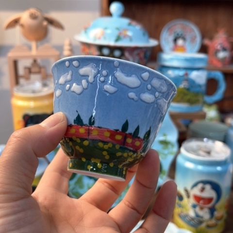 炉景德镇釉下手绘陶瓷 