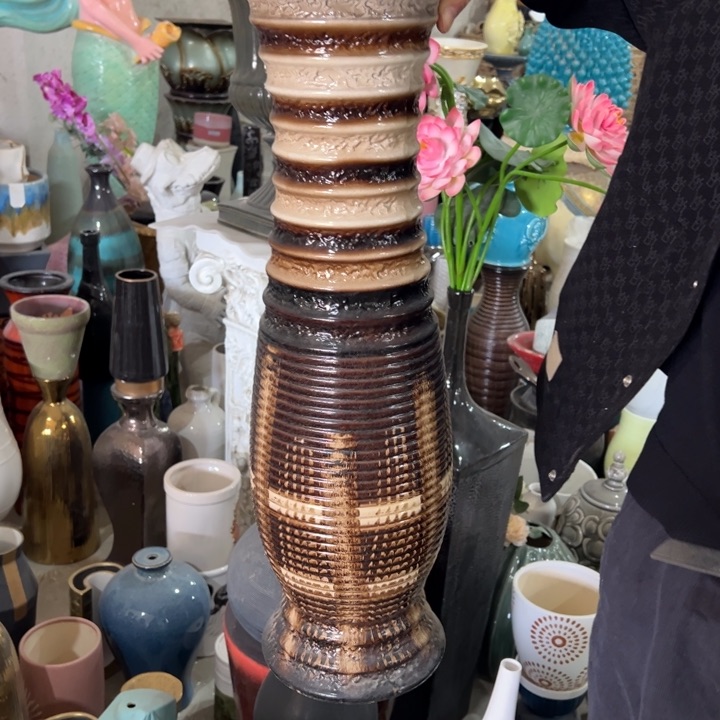 摆件高60口13公分微瑕捡漏低温瓷