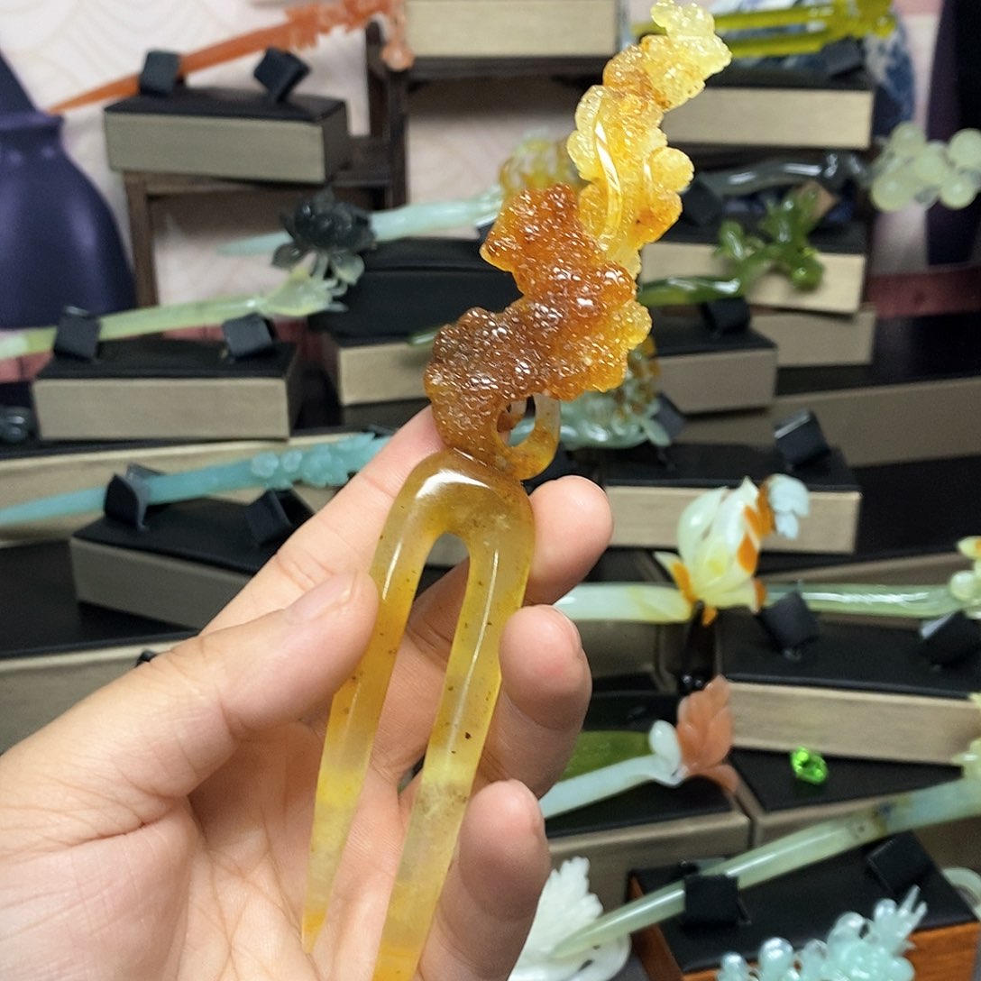 岫玉岫玉发簪未镶嵌