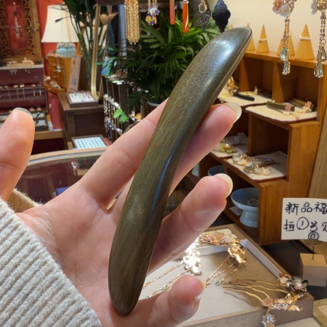 铜合金绿檀木短簪