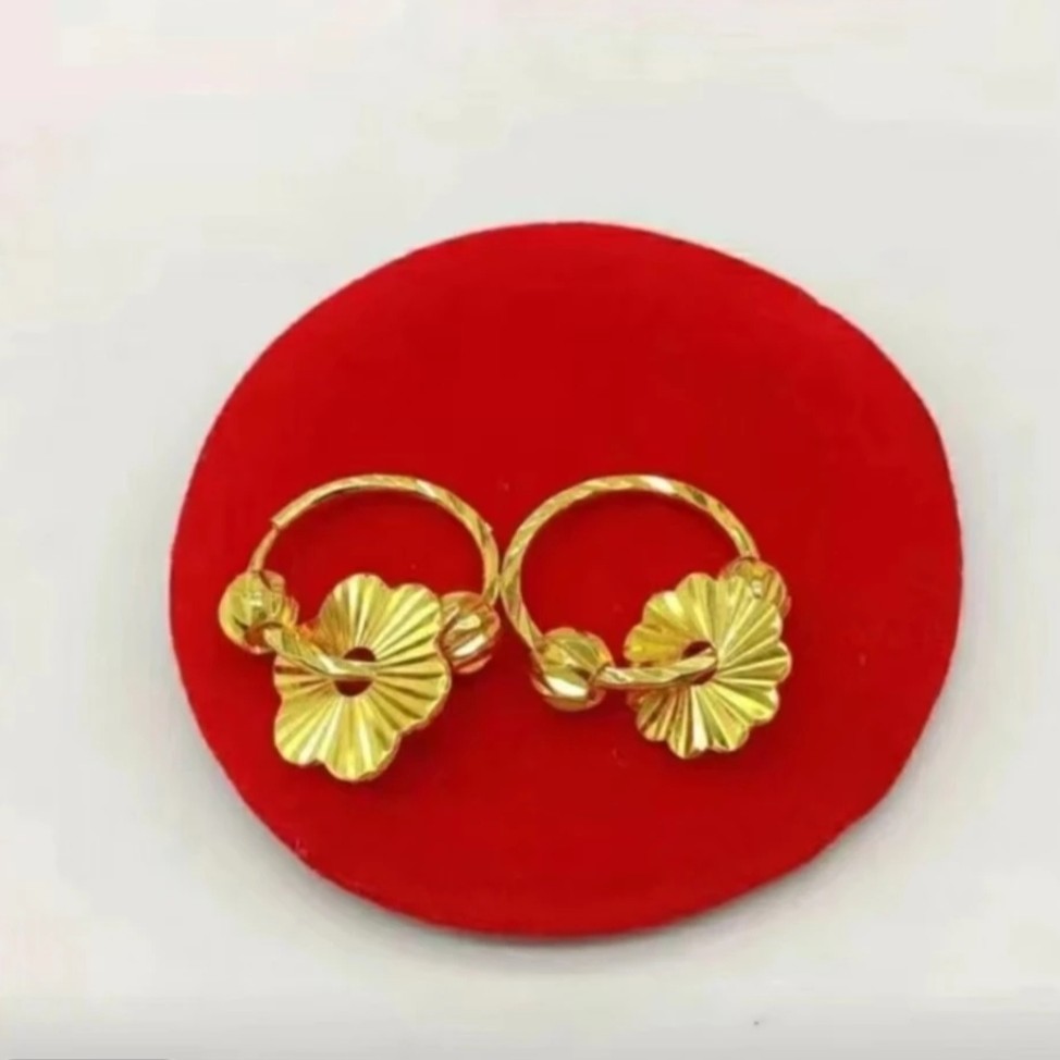 钛钢耳饰 【转运珠梅花耳环首饰圈圈精致时尚耳圈饰品】气质百搭