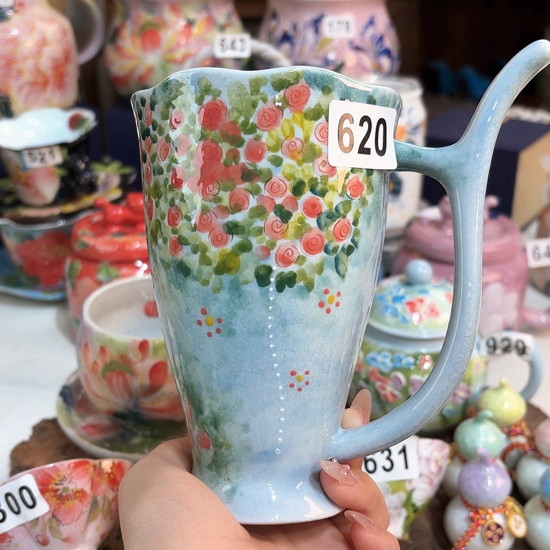 景德镇手绘高温釉下彩陶瓷茶具