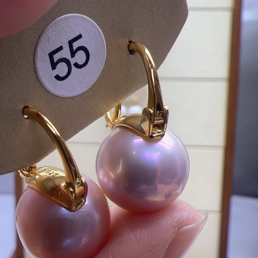 淡水珍珠耳饰银S925镶嵌