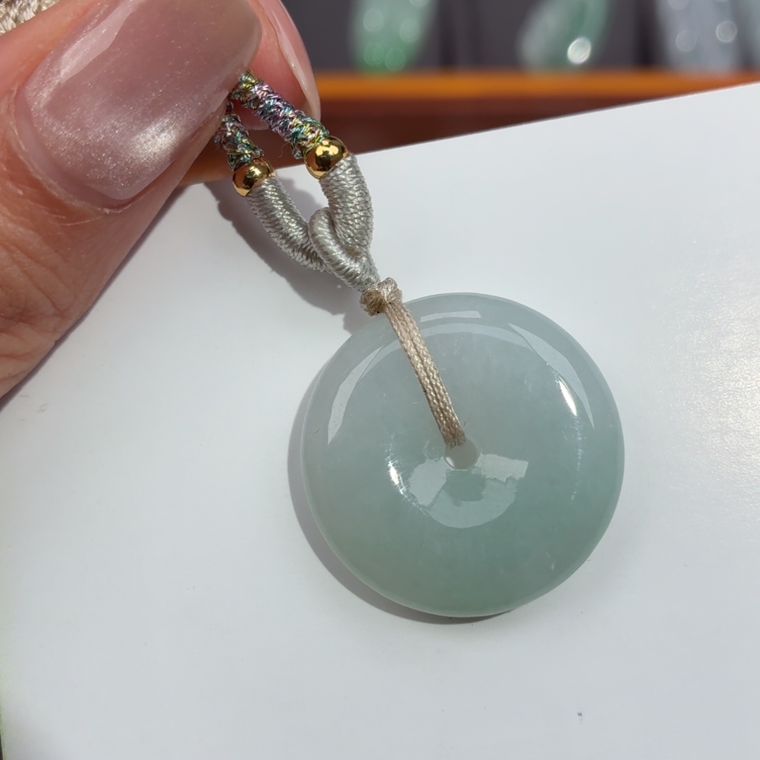 翡翠未镶嵌颈饰平安扣吊坠卡25