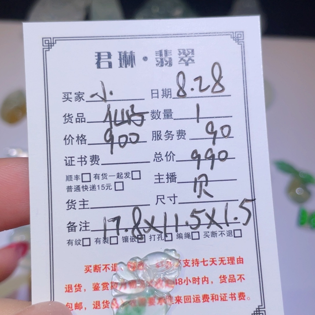 小***梨颈饰未镶嵌翡翠裸石