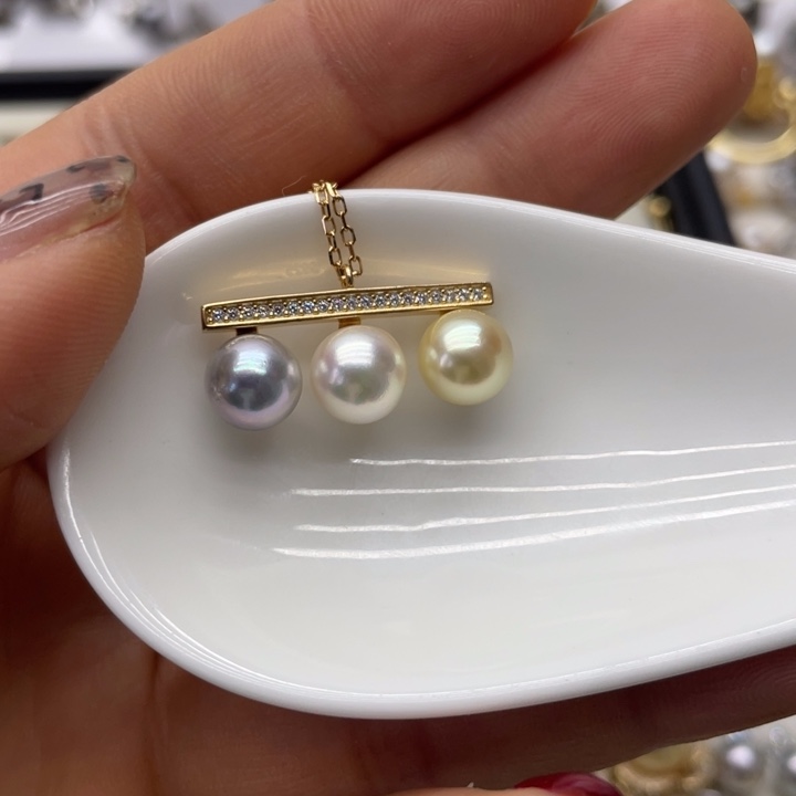 海水珍珠项链银S925镶嵌