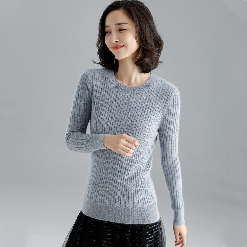 93058 修身显瘦毛衣秋冬保暖羊毛衫 打底衫 女装内搭针织上衣长袖