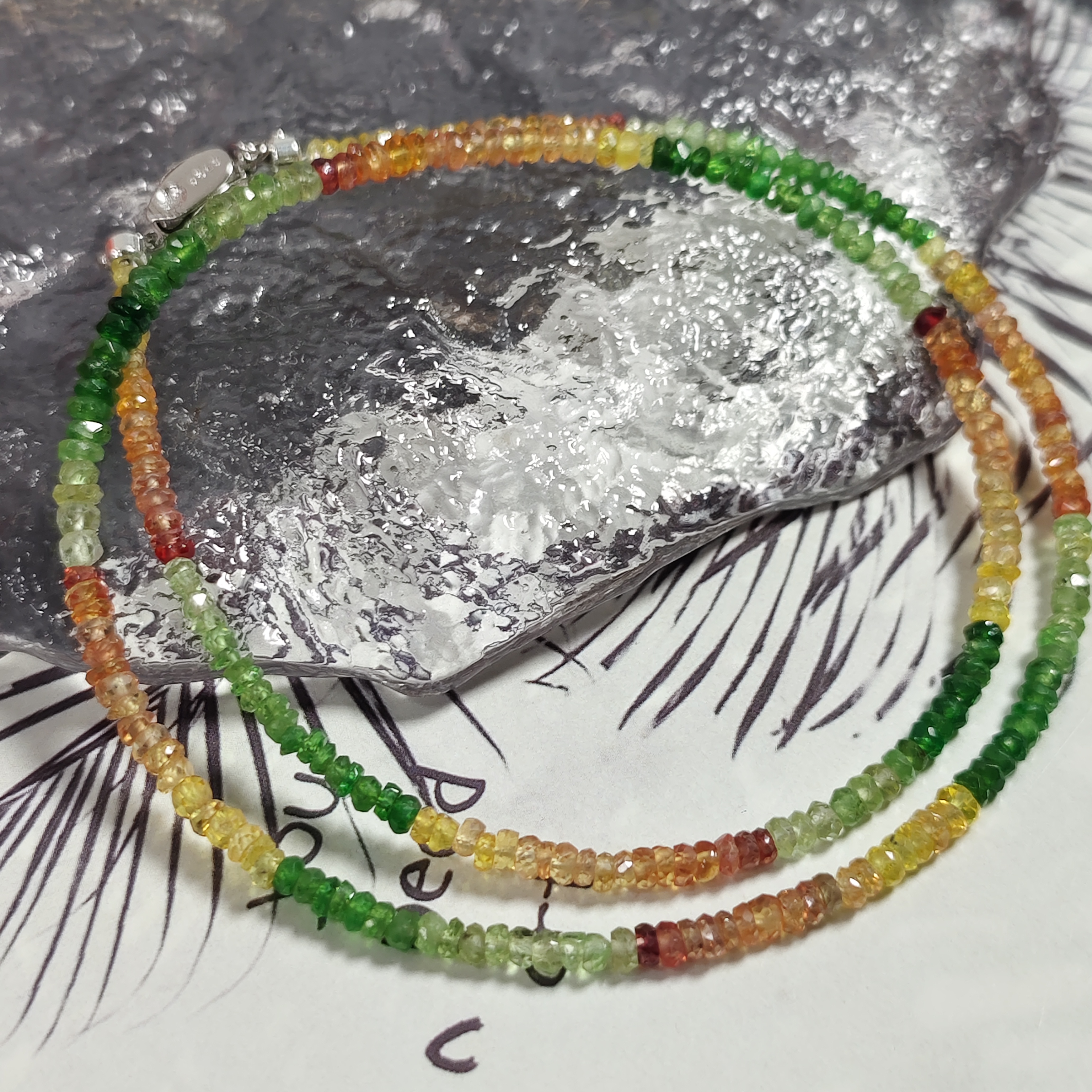 【书记甄选】原创沙弗莱刻面项链 多样性发一件 约2mm 4033AX