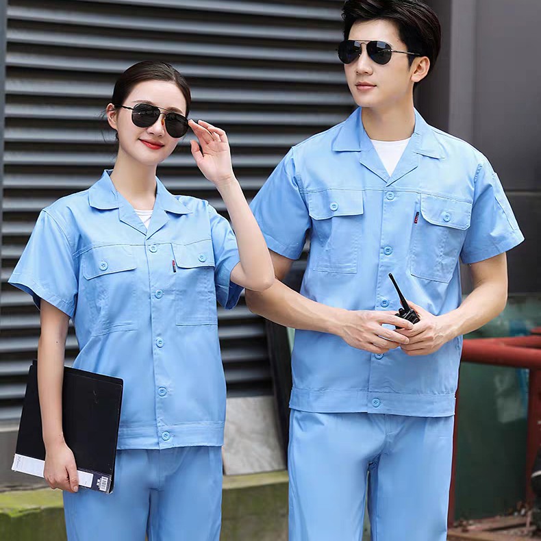 纯棉夏季薄款上衣长袖国家电网工作服套装男耐磨电焊工短袖劳保服