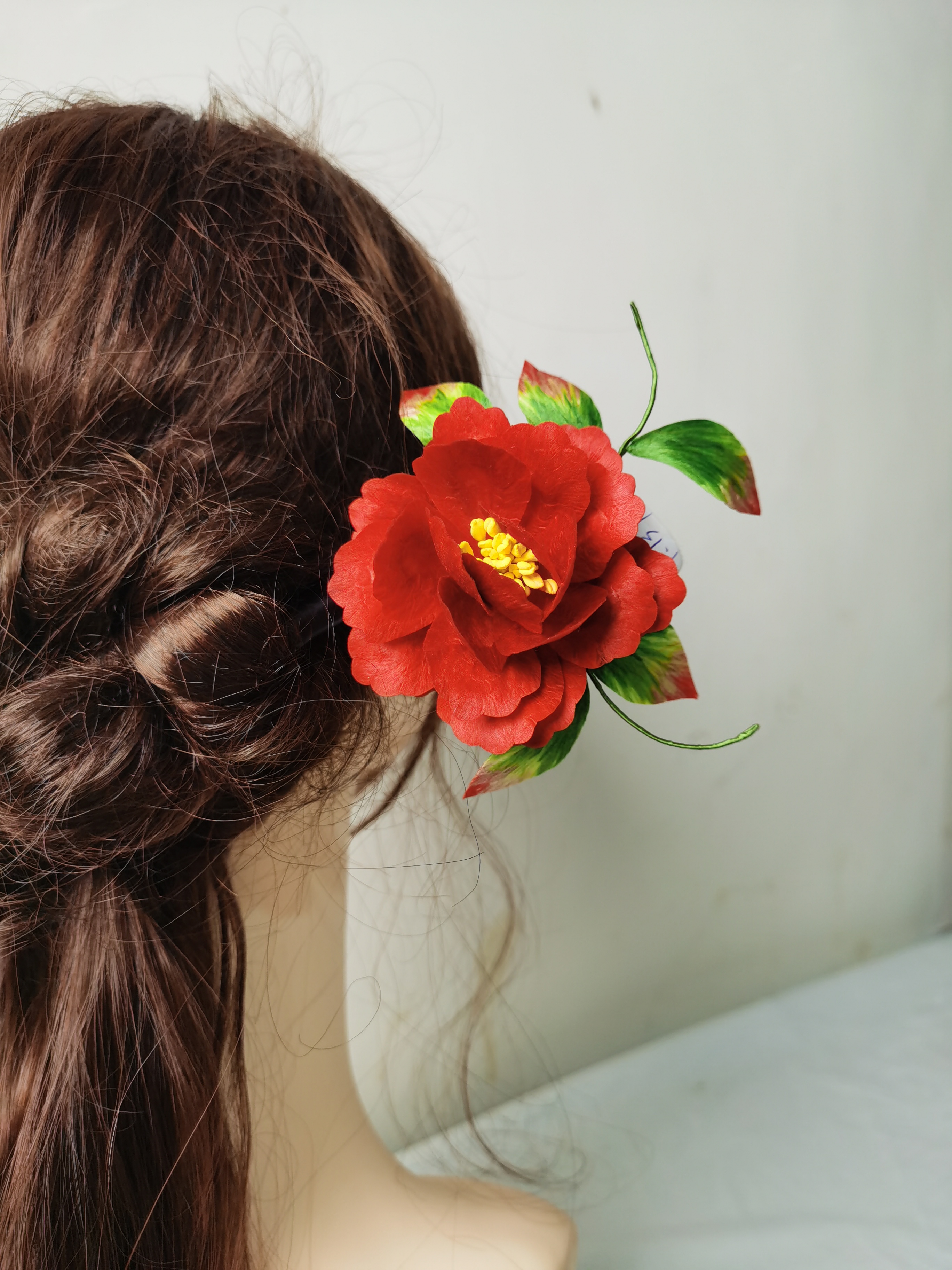 非遗绒花古风简约发簪日常小众发饰古典复古手工中国风新中式气质