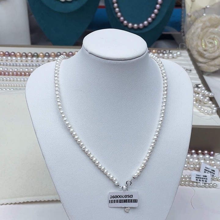 淡水珍珠颈饰银S925镶嵌卡4➕极光冷白