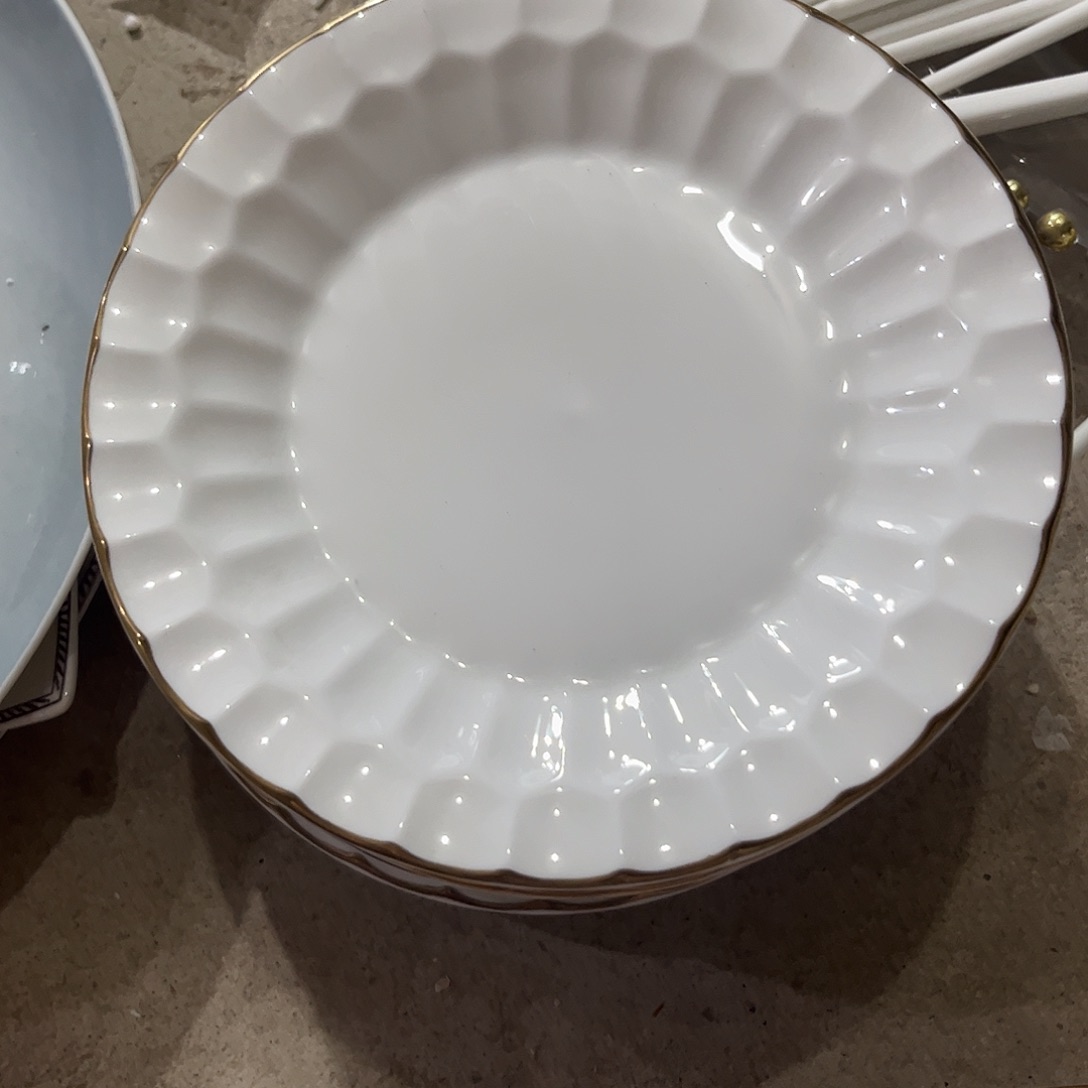 瓷片秒金六寸骨碟十个