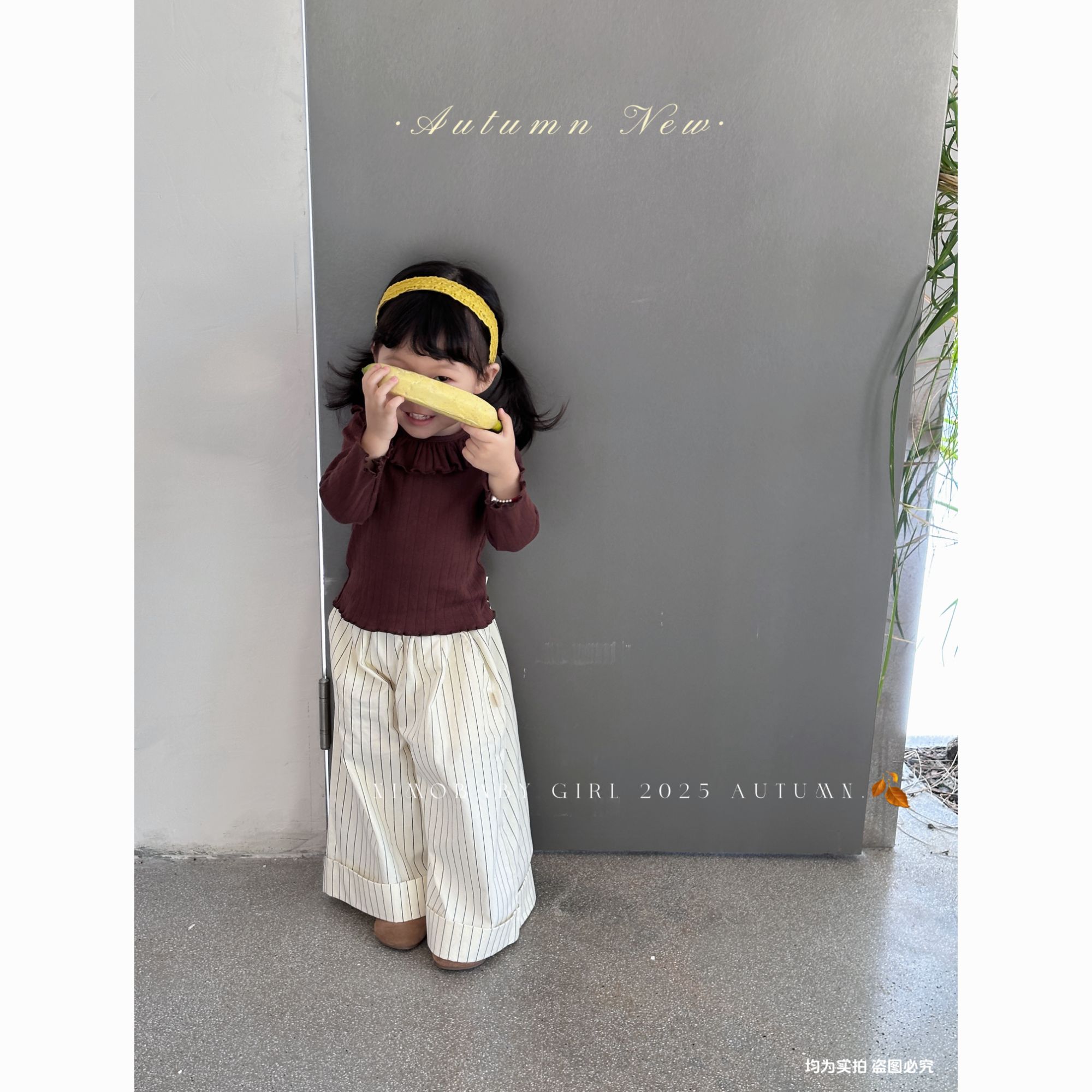 NIMO【雾屿】韩版欧若风秋季新款宝宝百搭时尚外穿条纹裤子