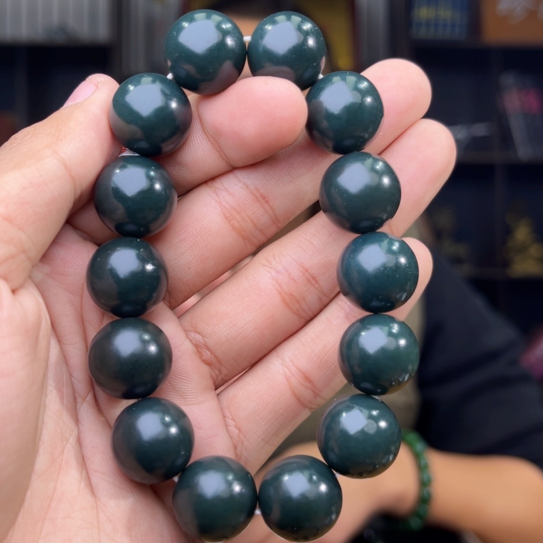 和田玉未镶嵌手串天然和田玉新疆塔县沙枣青特细卡16