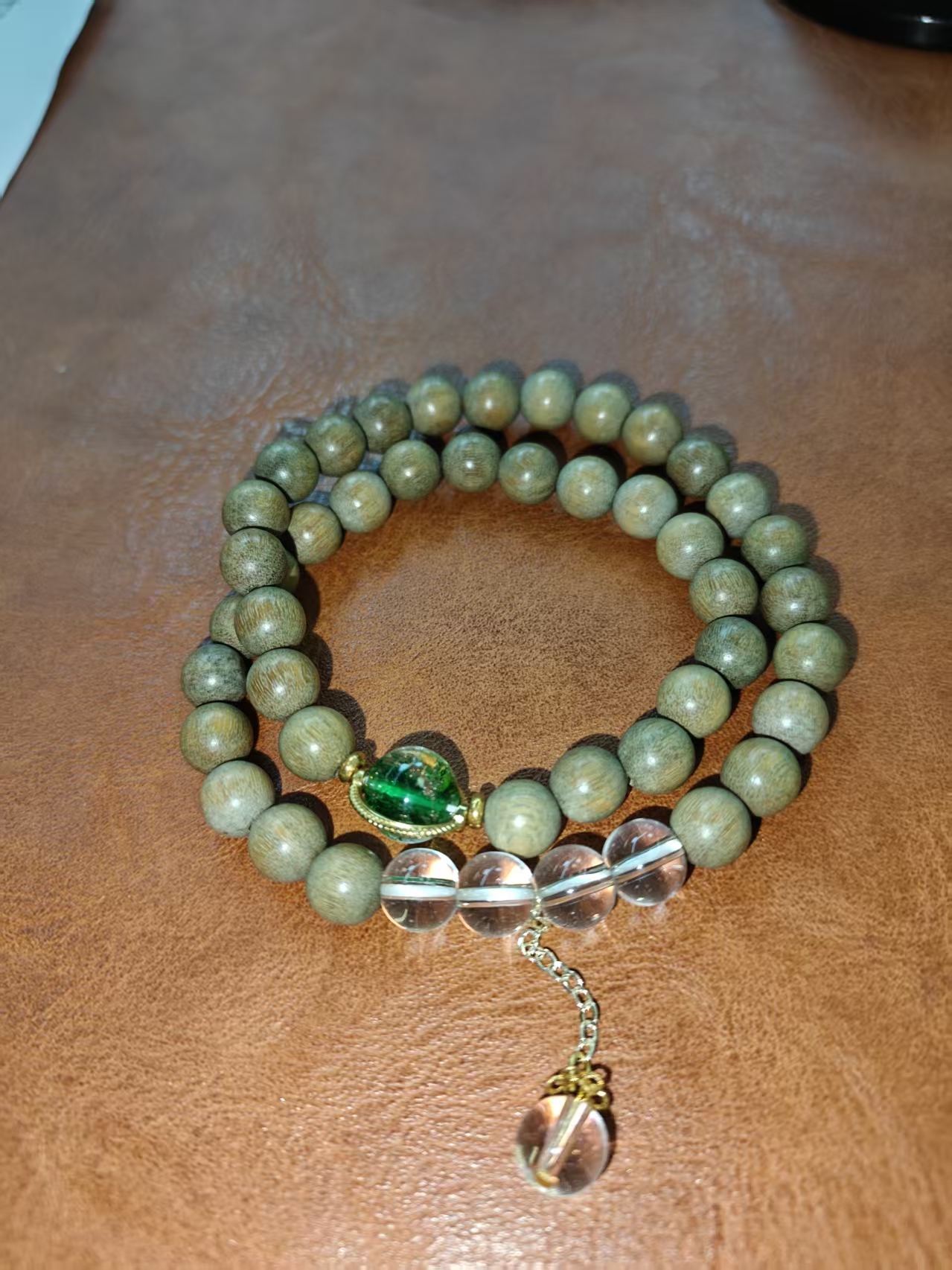 STJ070-绿檀手串0.8