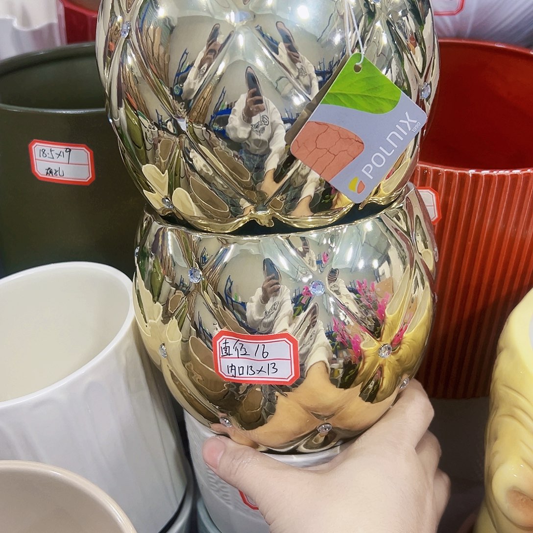 有孔外贸尾单陶瓷花盆凑单10米包邮微瑕