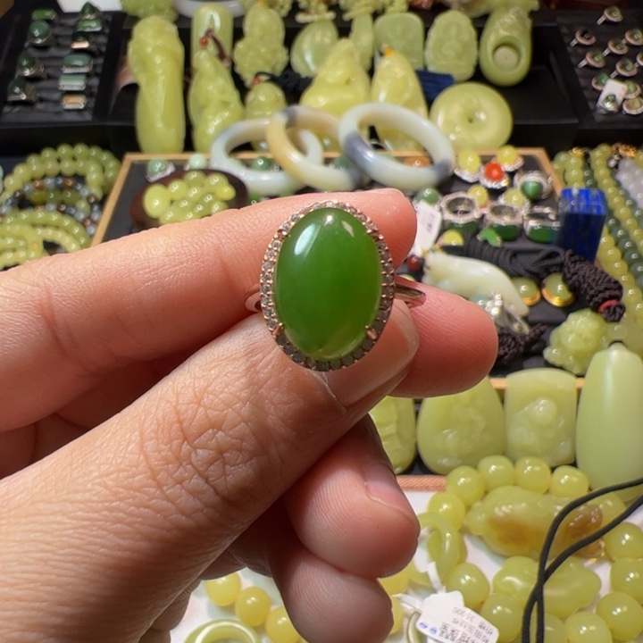 和田玉（碧玉）颈饰银S925镶嵌