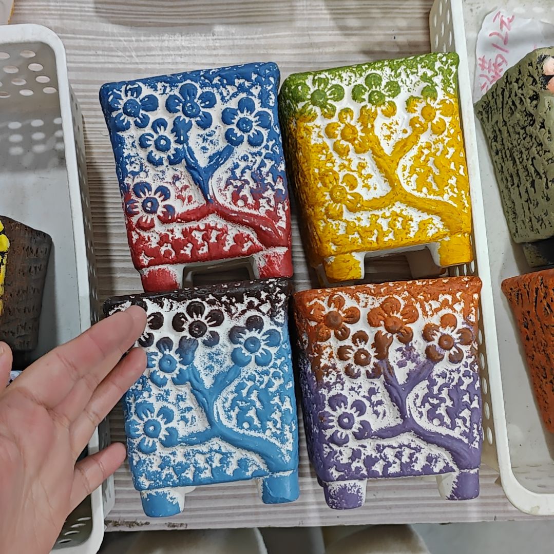 红陶吸水透气的白陶花盆凑满12发货