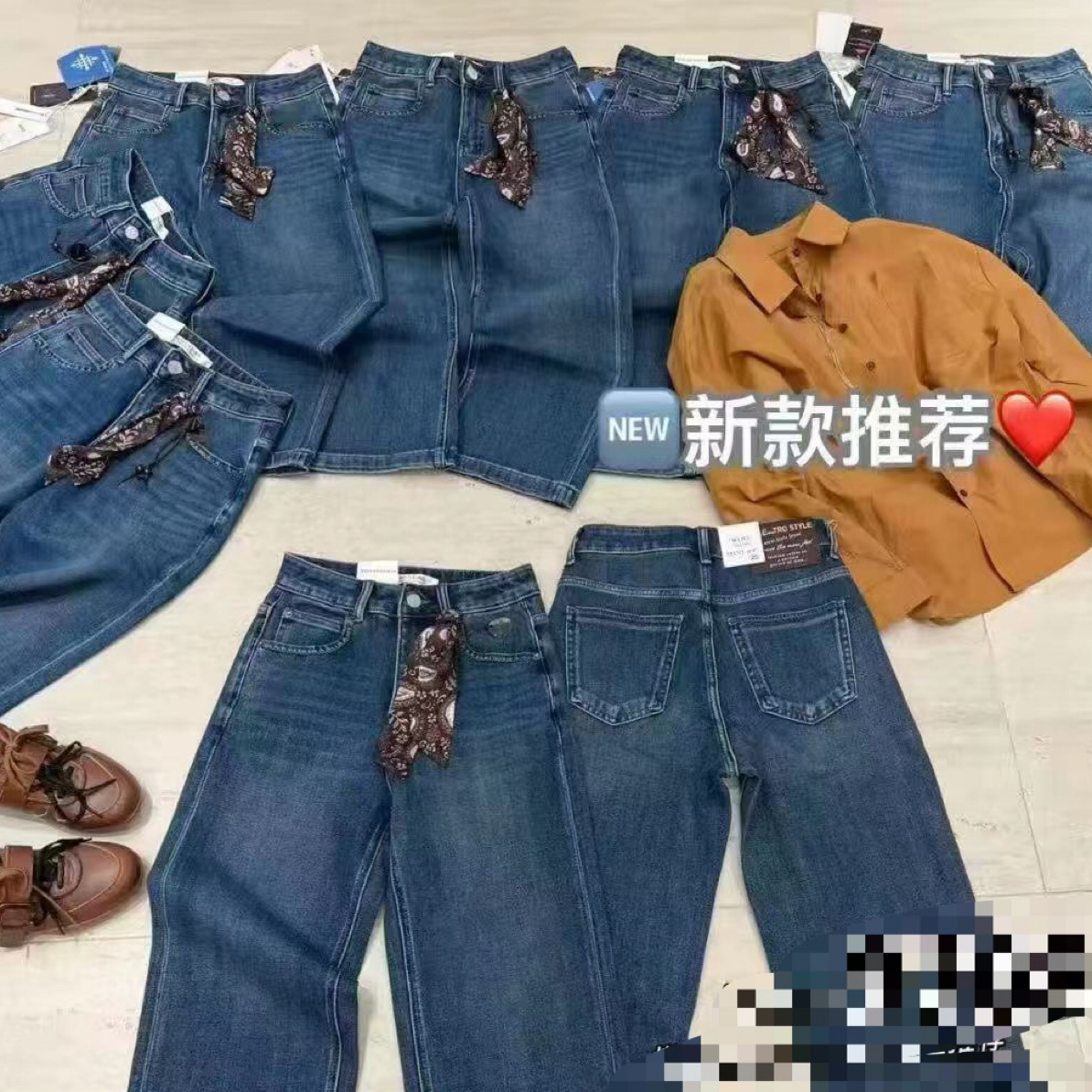 秋季新款高腰显瘦宽松直筒九分女士牛仔裤