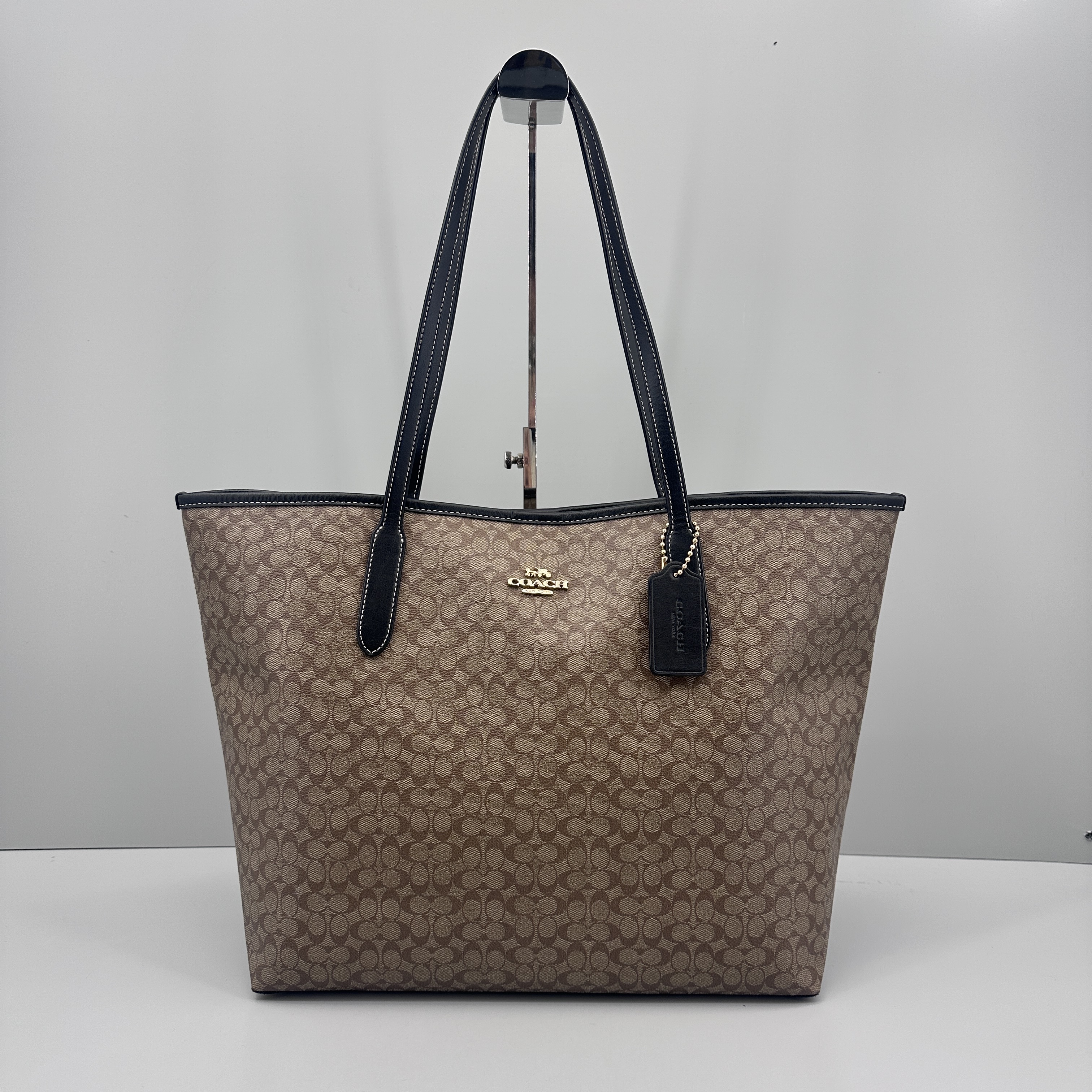 95新 COACH/蔻驰 小林/city33棕色老花托特包33*29*15cmSB062609