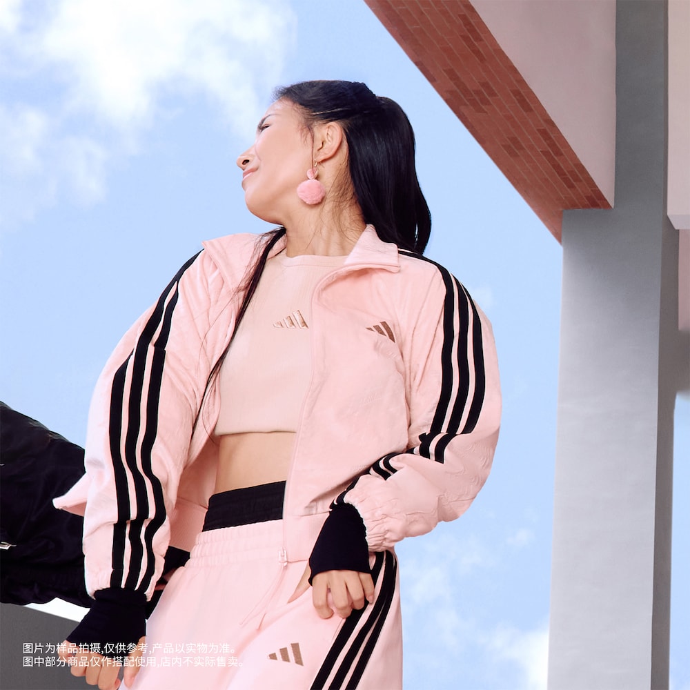 Adidas阿迪达斯STORY VELVE琥珀流光运动休闲夹克条纹外套 KC0174