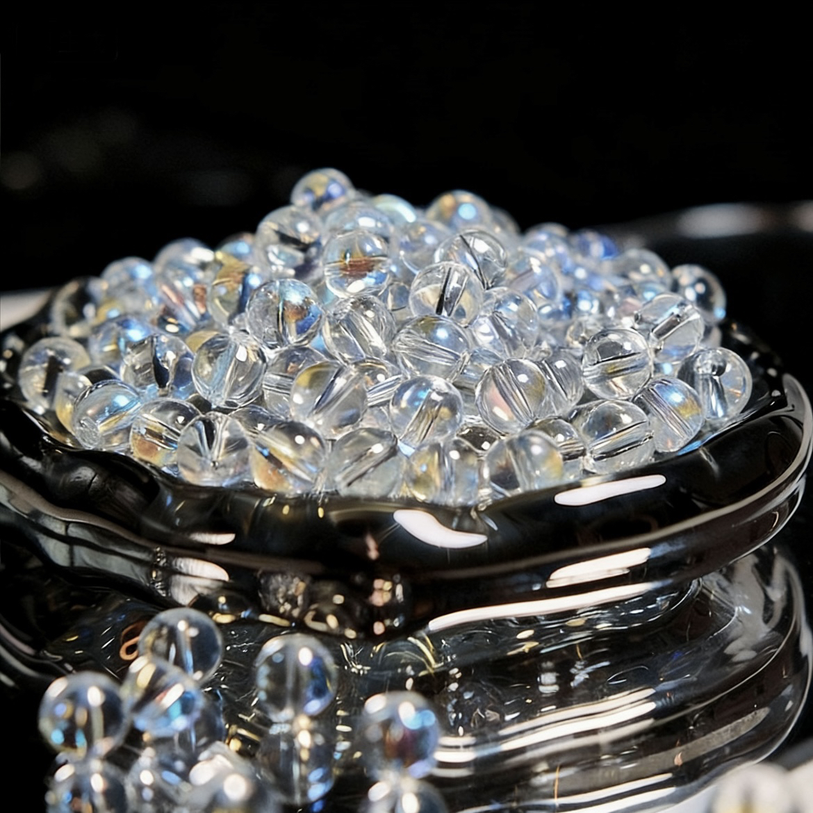 60个6/8/10琉璃小灯泡炫彩透明透珠玻璃珠散珠diy手链手串材料包