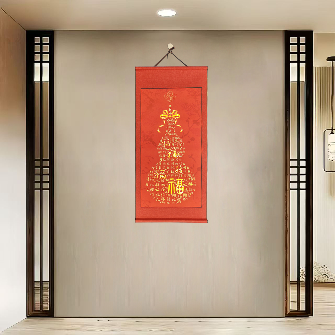 {40-59福禄添喜}净尺寸40x85cm现代简约挂轴装饰画办公室家居装