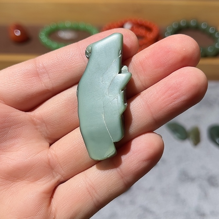 木***絮和田玉未镶嵌挂件