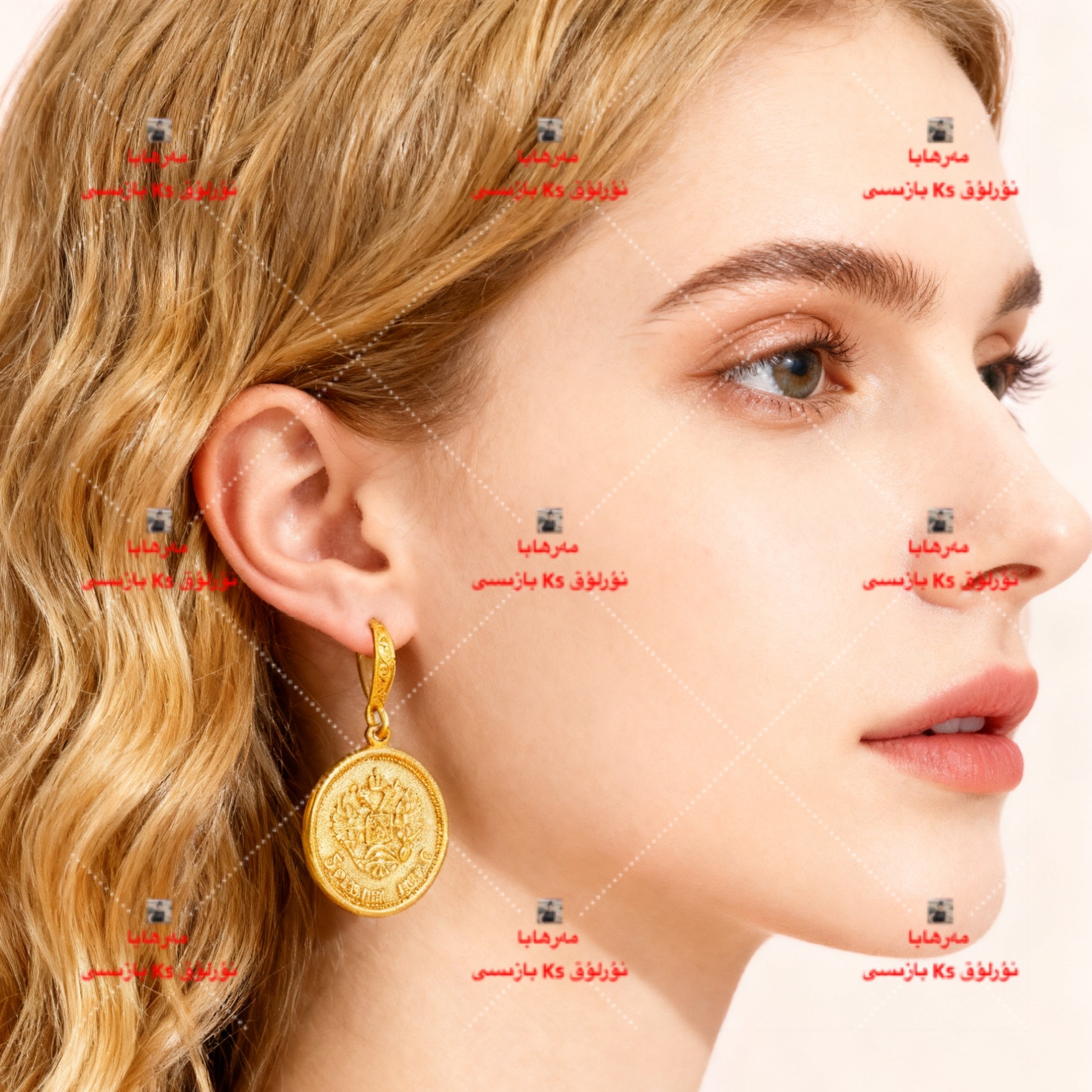 铜合金无非金属耳饰 非黄金材质KS4017Nurluk创设计欧美扣头欧若