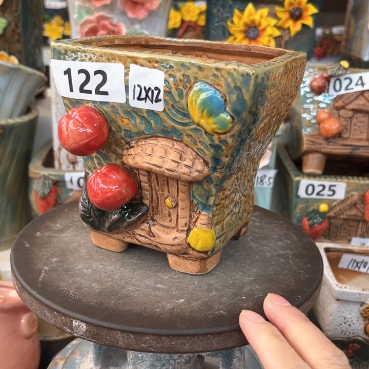 紫砂花盆粗陶材质多肉花盆