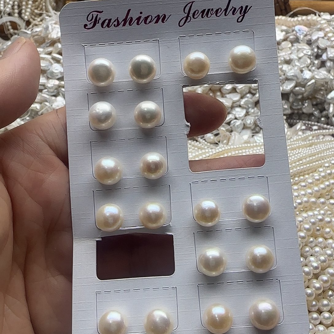 淡水珍珠半成品未镶嵌yin针耳钉