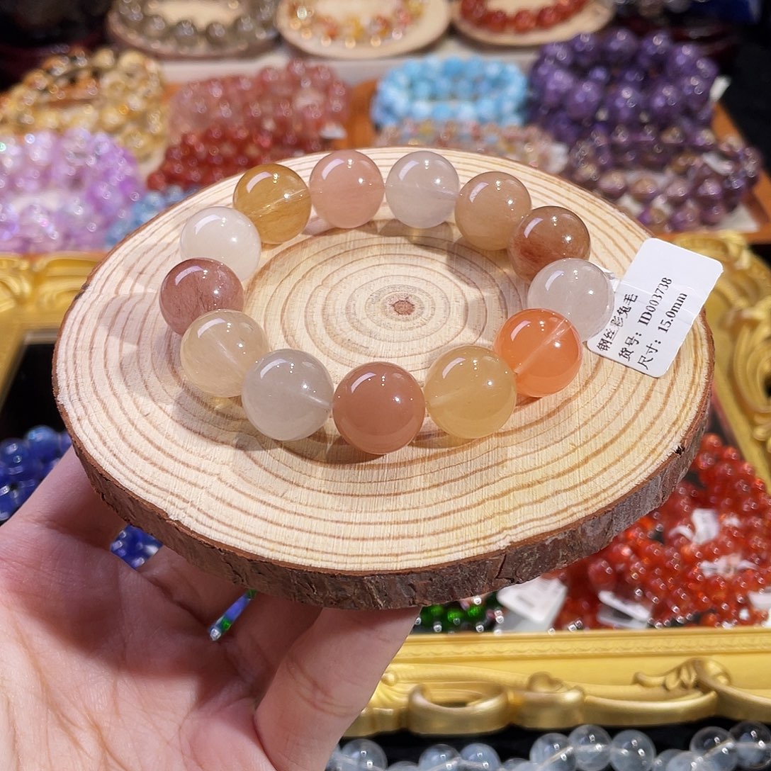 水晶手链未镶嵌钢丝彩兔毛15