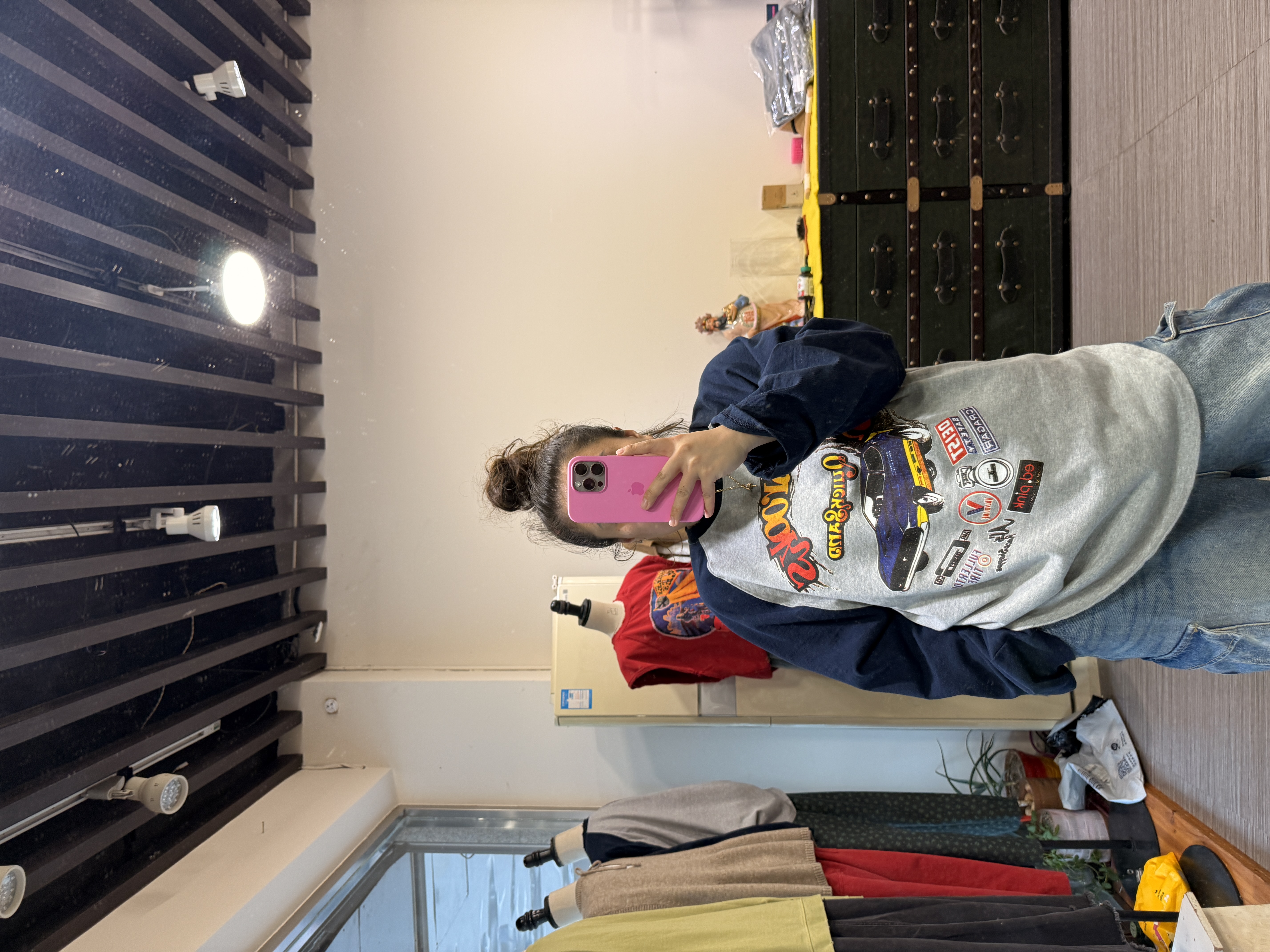 2025秋季泡菜长袖圆领直筒型T恤套头宽松韩版印花