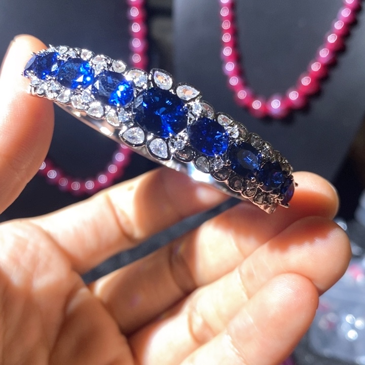 红宝石戒指银S925镶嵌