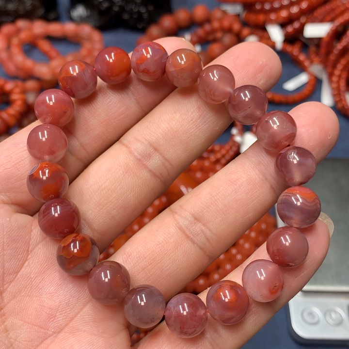 未镶嵌手串南红玛瑙10+m m