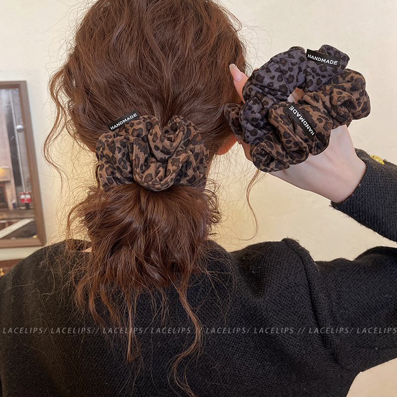 气质豹纹大肠发圈女秋冬头绳扎头高弹力发绳2025新款洋气时尚发饰