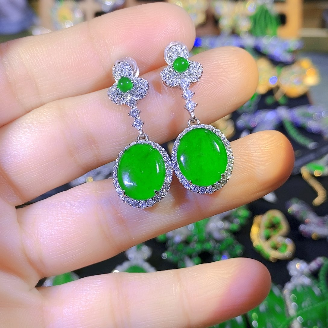 吊坠(不含链)银S925镶嵌翡翠